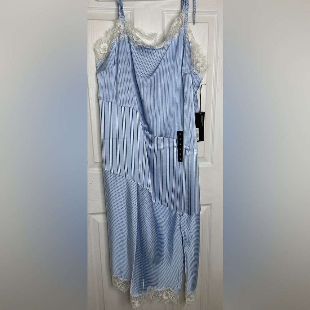 Striped Light Blue Women's Slip Dress